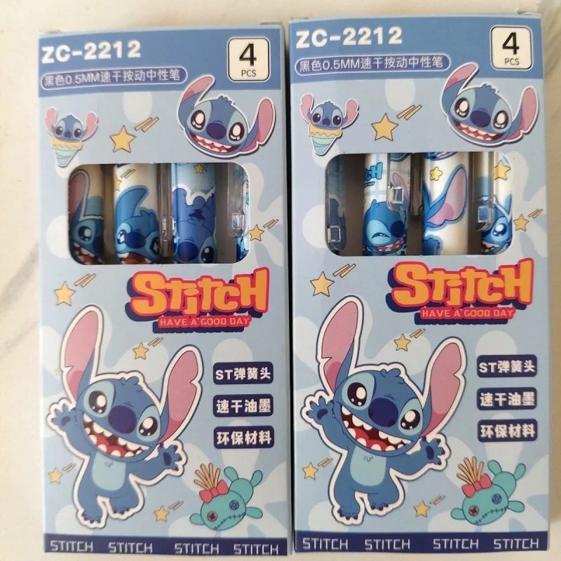 

40pcs/lot Kawaii Disney Stitch Press Gel Pen Cute 0.5mm Black Ink Signature Pens Stationery Gift School Writing Supplies