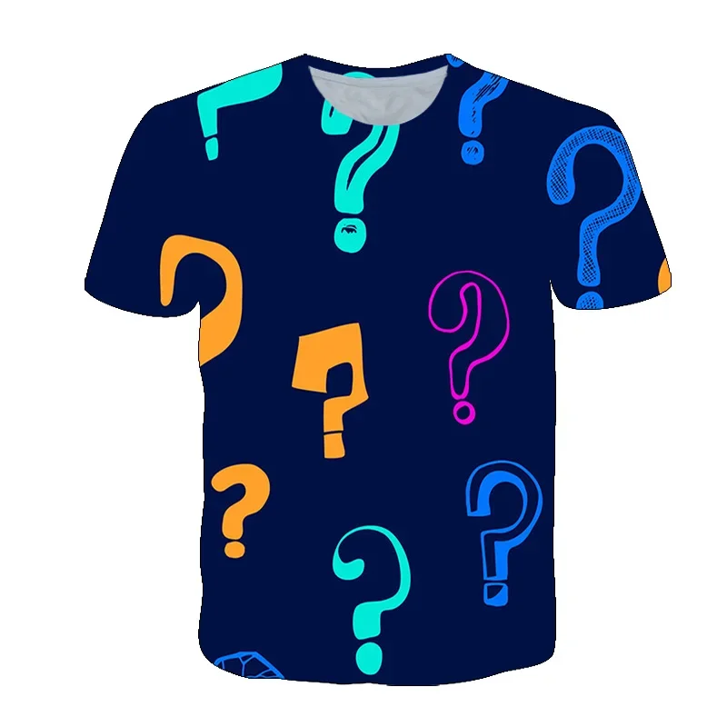 3D Interesting Question Mark Graphic t shirts Summer Fashion Personality Men t-shirt New hip hop Harajuku Short Sleeve t-shirts