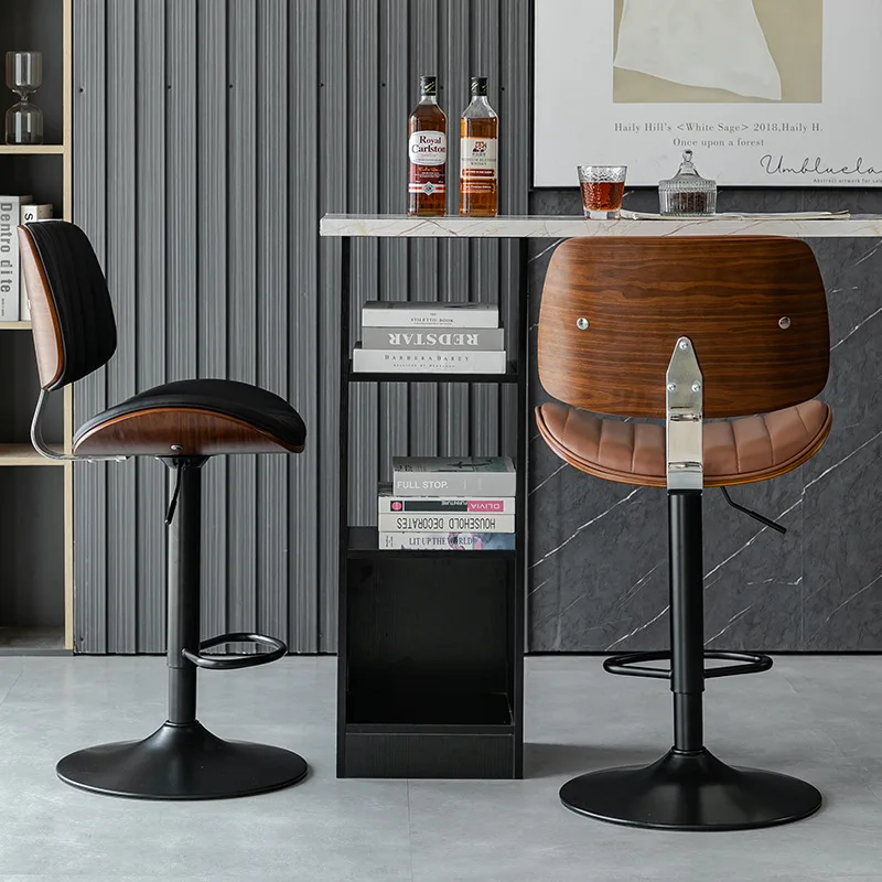 

Solid wood bar chair household lift high stool island chair back chair