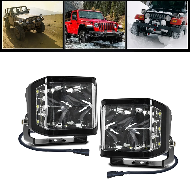 4/5 Inch LED Work Light 100W Spot Flood Combo Work Spotlights Pod  For Truck SUV 4WD ATV AUXBEAM.