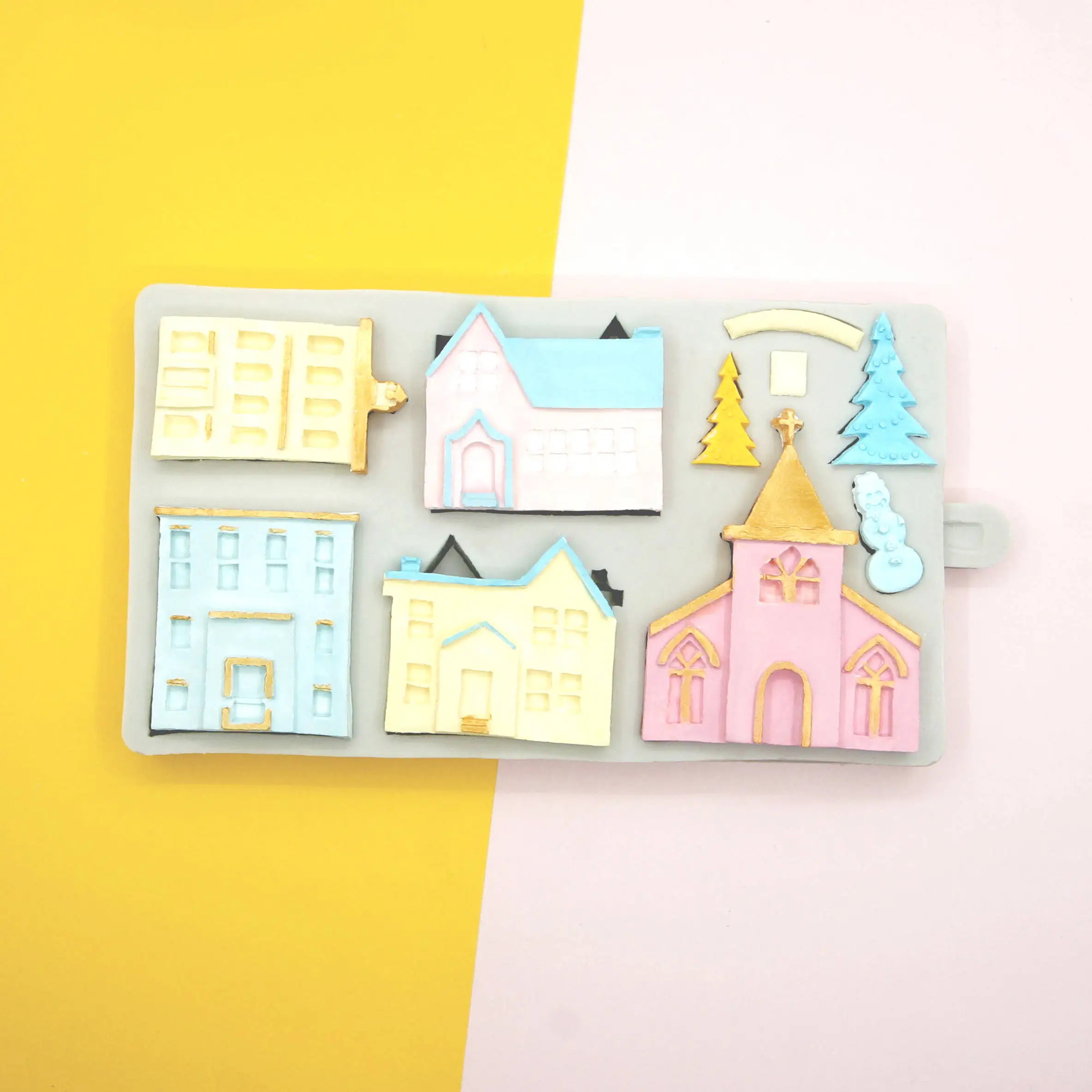 Christmas Gingerbread House Silicone Mold Fondant Mould Cake  Tools Chocolate Gumpaste Resin Clay Resin Candle Decoration Mold