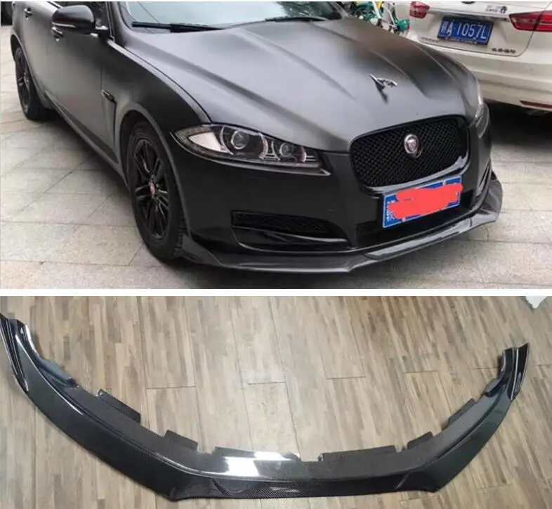 Real Carbon Front Lip Splitters Bumper Flaps Spoiler Cover For Jaguar XF 2009 2010 20211 2012 2013 2014 2015