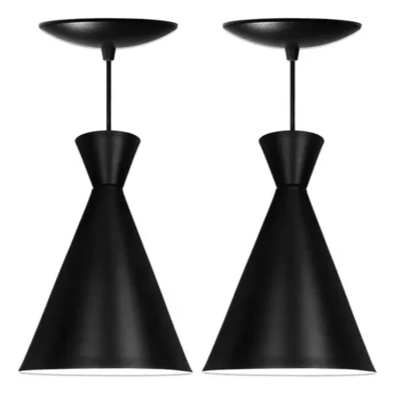 2 Pendant Luminaire Cone Venturi Black Matte / White Ceiling Luminaires