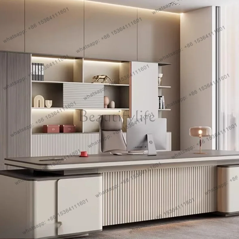 FG Design Minimalist Office Desk Multifunctional European Computer Modern Office Desk Crafts Luxury Meuble Bureau Home Furniture