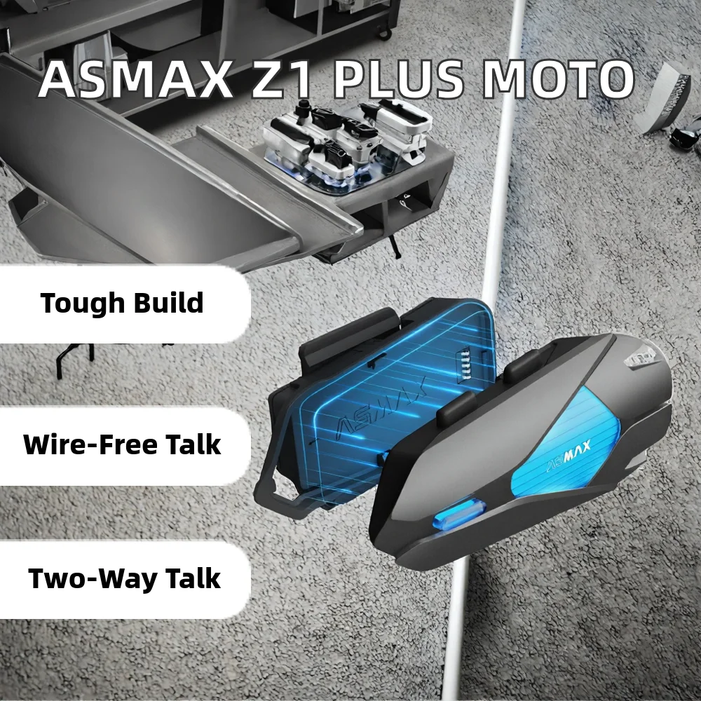 ASMAX Z1 PLUS Full Duplex 8000M Motorcycle Helmet ABS Plastic Wireless Intercom for Bluetooth Intercomunicador Wireless Intercom