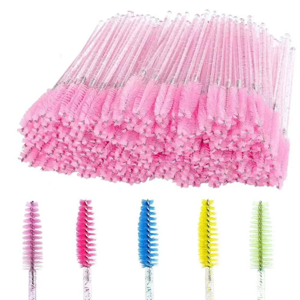 50/100pcs Eyelash Brush Crystal Mascara Wands Applicator Micro makeup brushes Disposable Crystal Eyebrow Brush Eyelash Extension