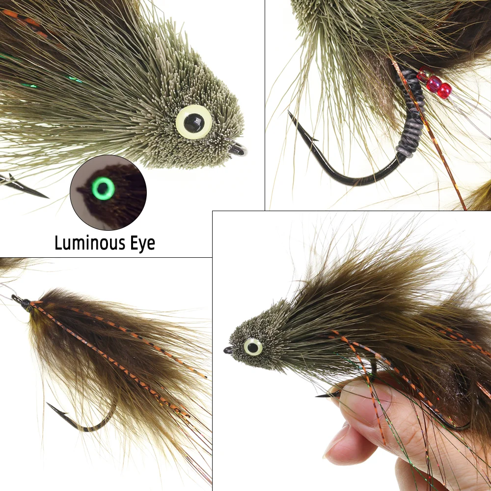 Vampfly 1pc/2pcs Sex Dungeon Articulated Streamer Deer Hair Bass Bug Poppers Trout Bass Pike Musky Saltwater Fishing Lure Baits