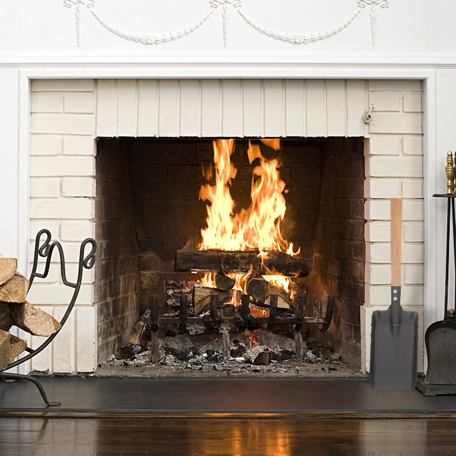 1 conjunto de ferramentas para lareira, leve, ferro, madeira, escova de poeira, pá, fácil limpeza, economiza tempo, escova e pá