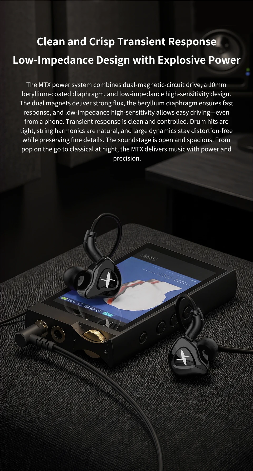 TRN MTX 10mm Dual Magnetic Dynamic IEM Bass Earbud 0.78mm 2Pin Detachable Earphone Cable for Music and Gaming