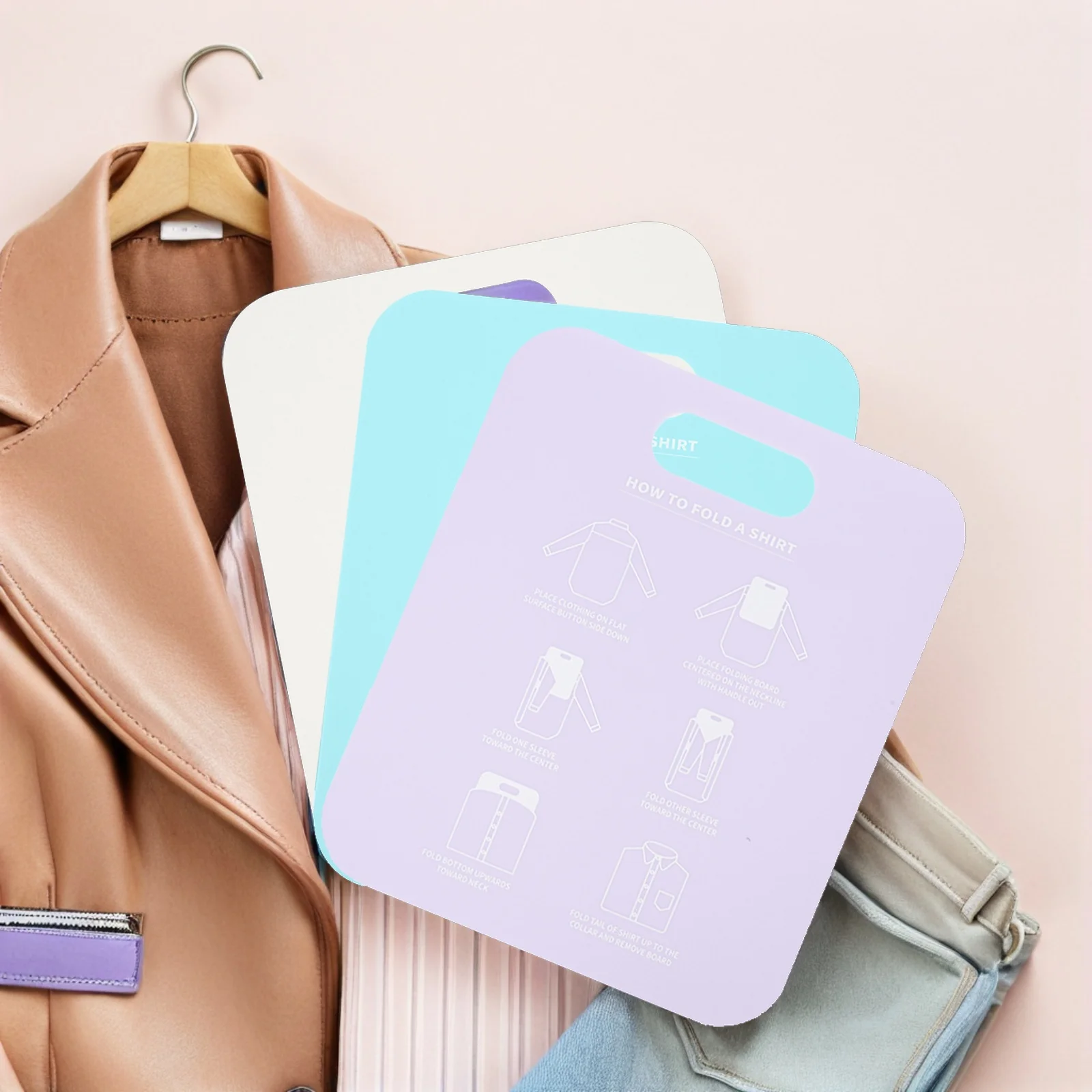 

3Pcs Shirt Folding Board Clothes Folder T Shirt Organizer Easy Fold Tool for Neat Storage Space Saving Laundry Folding Board