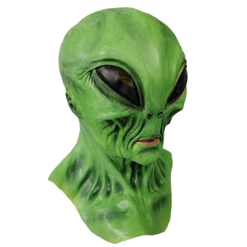 Alien Latex-Maske Kopfbedeckung, Halloween Horror- und Lustiges Feiertagskostüm, Cosplay, Escape Room, Geisterhaus – Detail 2