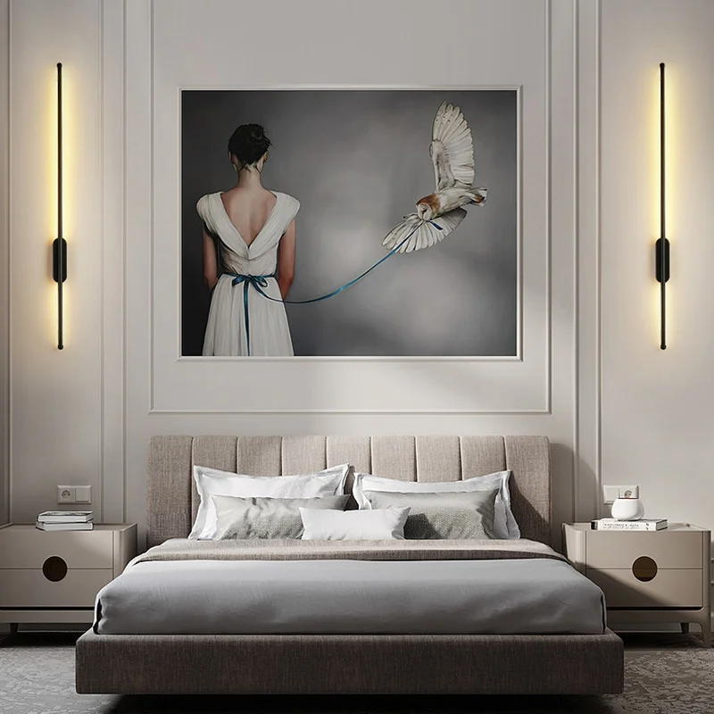 Applique Murale LED Minimaliste à Longue Bande, pour Fond de Canapé, Couloir, Nik, Chambre à Coucher, oral et, Décoration de Maison, Éclairage Nik