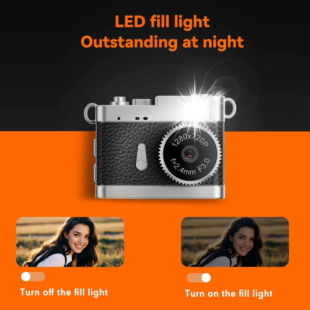 كاميرا Magecam الرجعية 720p المحمولة خمر كاميرا فيديو صغيرة جدا 0.96 بوصة شاشة CCD كاميرا صغيرة داخلية في الهواء الطلق للتصوير الفوتوغرافي