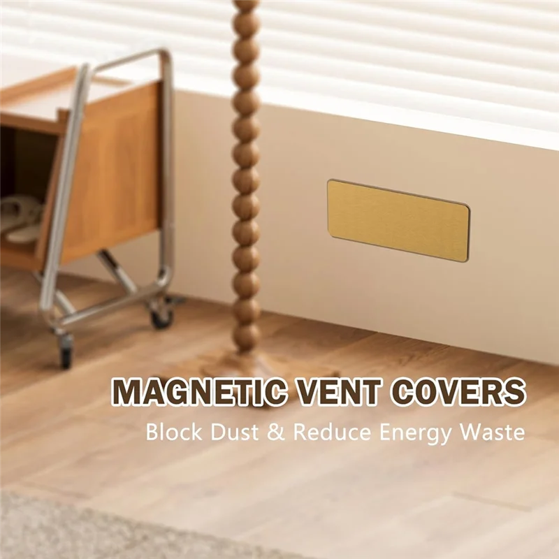 -BABQ 2 عبوة من أغطية فتحات التهوية المغناطيسية المنزلية مقاس 5.5 بوصة × 12 بوصة أغطية فتحات تهوية لسجل الأرضية المغناطيسية للأرضيات والجدار والسقف #5