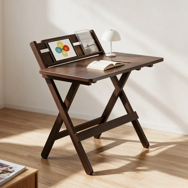 Foldable Mobile Laptop Desk, Tool-free Study Table for Bedside, Space-saving Computer Workstation for Small Apartment.