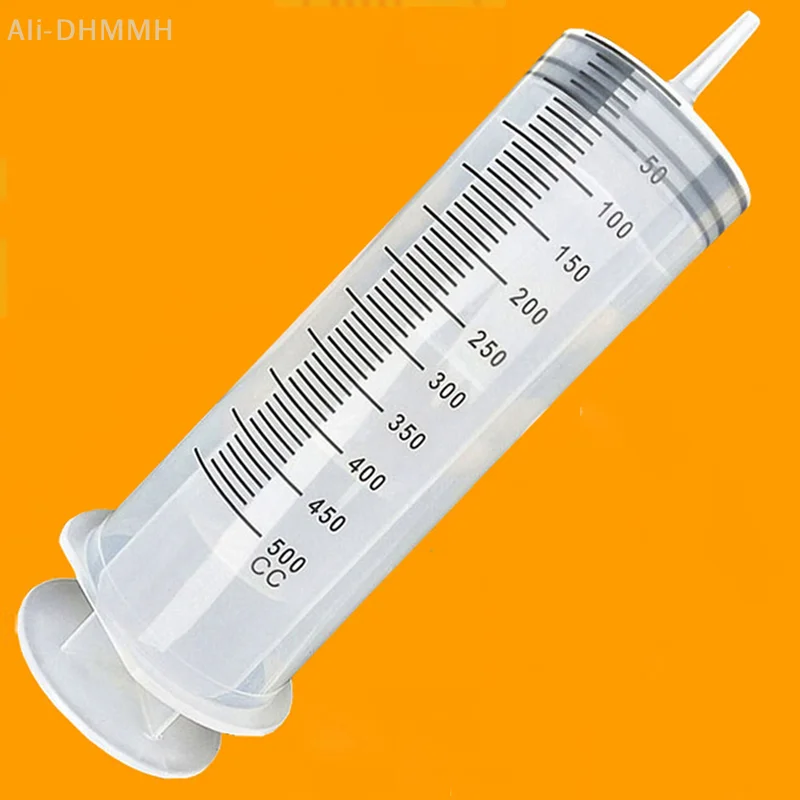 500ml Large Capacity Syringe Reusable Pump Measuring with Tube for Feeding - Medical Injection Syringe