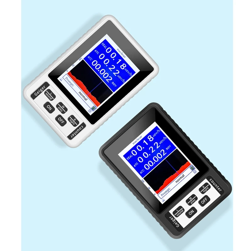 Compteur Geiger avec Détecteur de Rayons X en Temps Réel, Modes de Dose Cumulatifs, Testeur Radioactif (Blanc), 1 Pièce