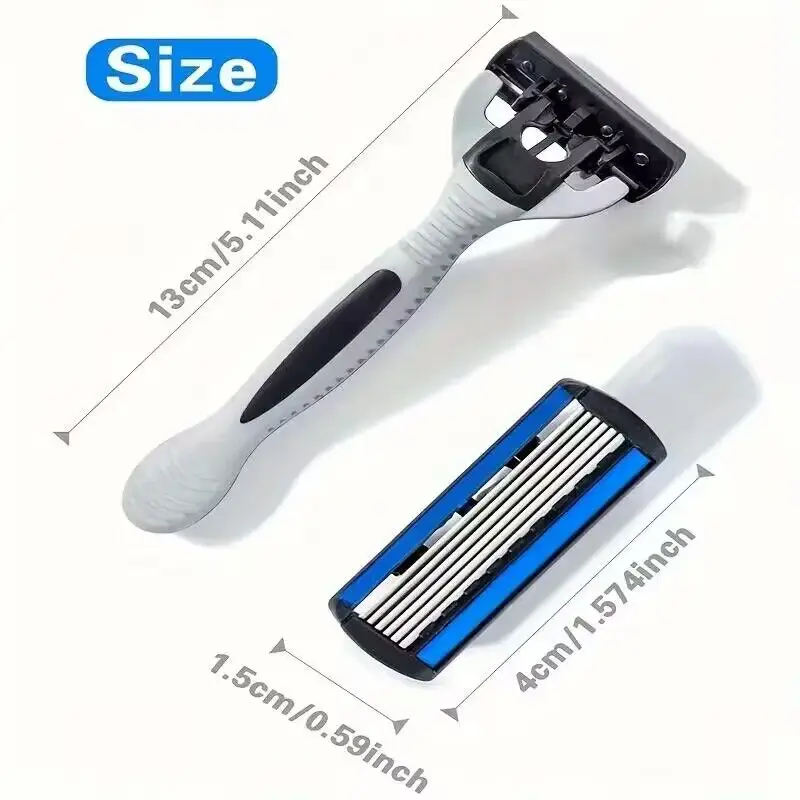 Razor Classic 6 Layer Safety Razor For Men's Shaving Women's Hair Removal Shaving Blades Manual Shaver