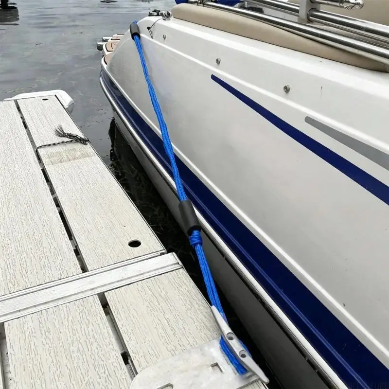 U2JB 2.1 m Dock Line for Temporary Mooring, Stretch Rope with Simple Tie Design for Small Craft, Shore Stops, and Pier Holds