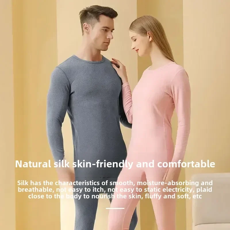 Couple Thermal Underwear Sets Warm Thick Fleece Long Johns Tops Comfortable Casual Bottom Pants Suit Thermos Pajamas 2 Piece Set