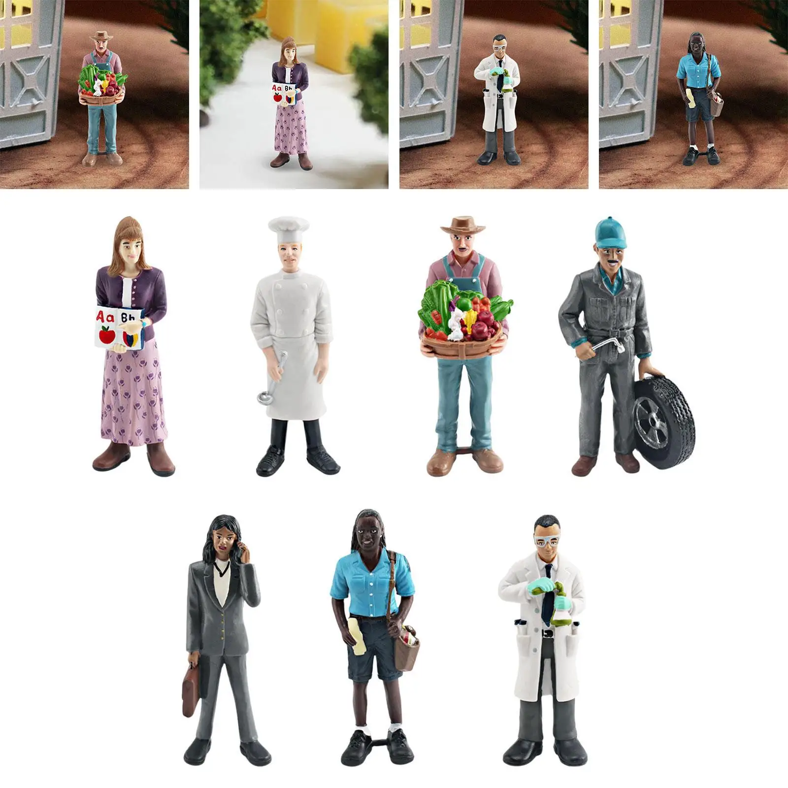 People Model Hand Painted Figurine Decor Layout Decoration Desk Decoration