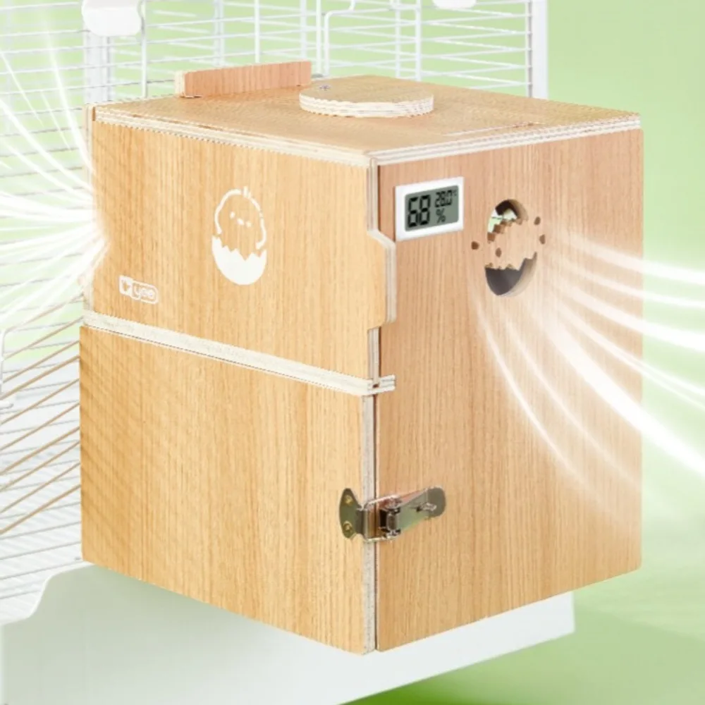Hangable Parrot Breeding Box Real-time Temperature/humidity Warm Breeding Nest Birdcage Breathable Pet Products Supplies