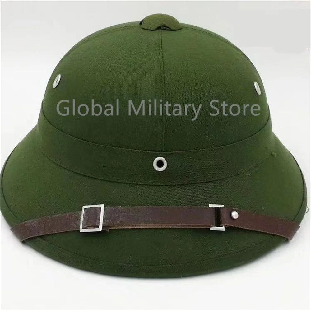 Mũ Cói Vietnam Army Combat Helmet Tactical Camouflage Hat Jungle Cap with Net All Green Cool Helmet