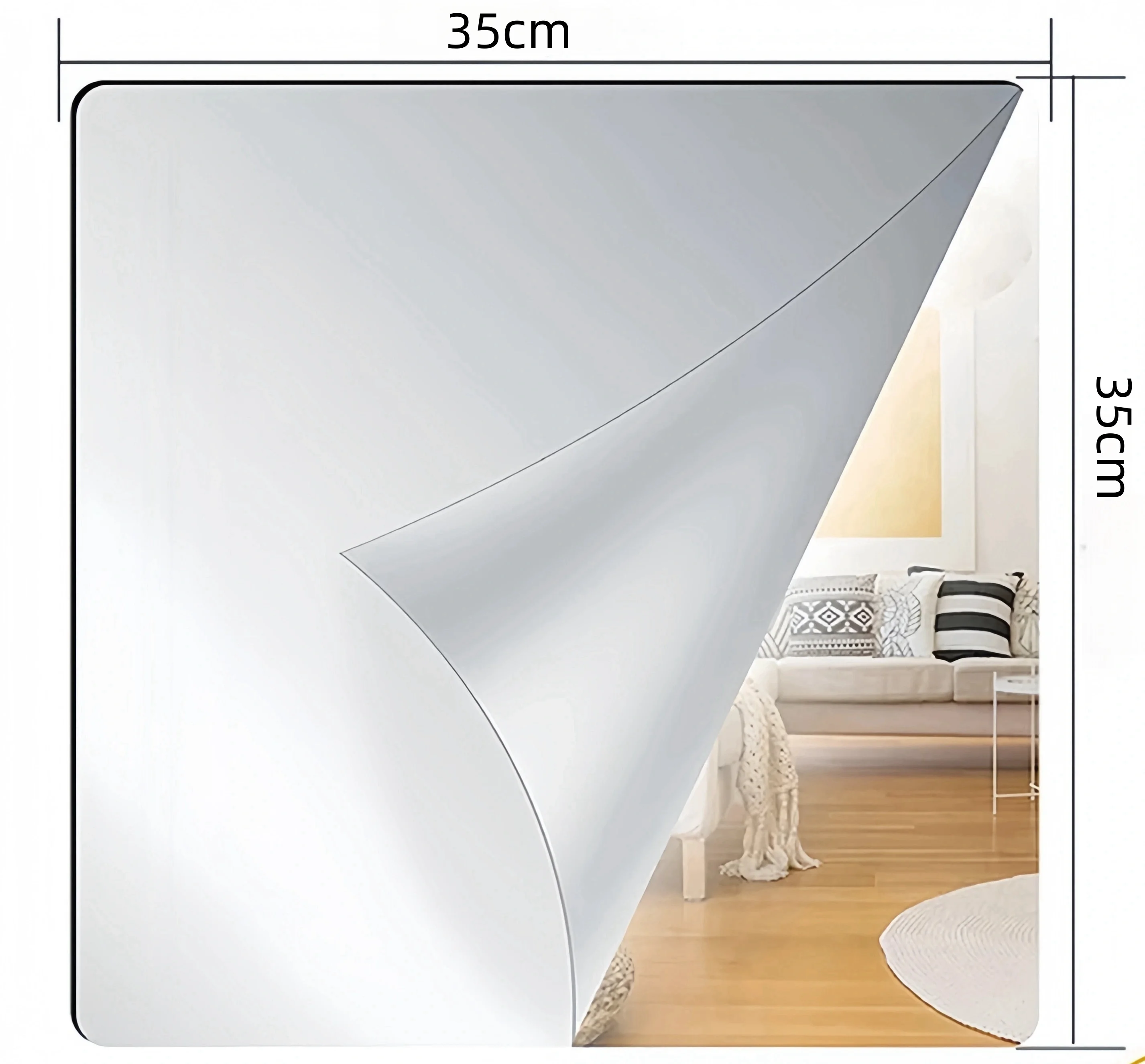 

4/8PCS 35x35cm Square Acrylic Mirror Wall Sticker Self Adhesive Wall Tile Reflection Mirror Decal Home Decor For Living Room