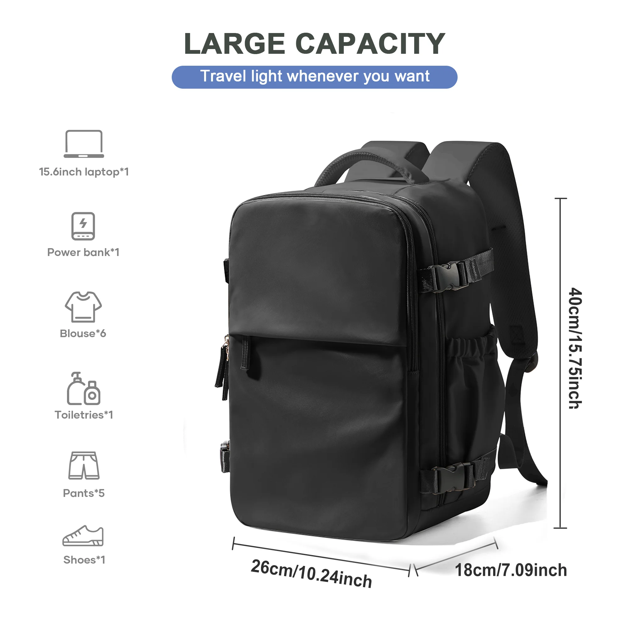 Cabin Backpack Travel 40x20x25 Ryanair Carry on Backpack for Man Women Laptop Bag Business Waterproof Backpack Fashion Mochila