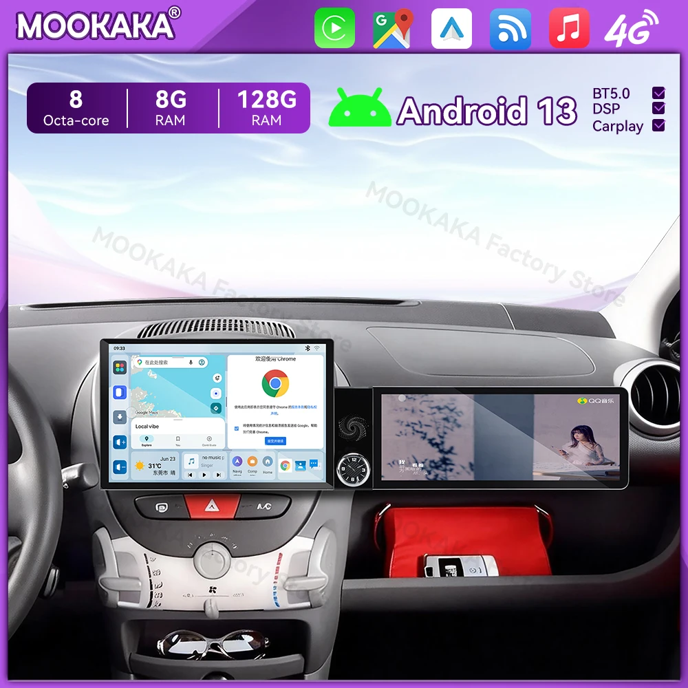 Android Radio For Peugeot 107/Toyota Aygo/Citroen C1 2005~2014 Screen GPS Multimedia Navigation Stereo Receiver player Head Unit