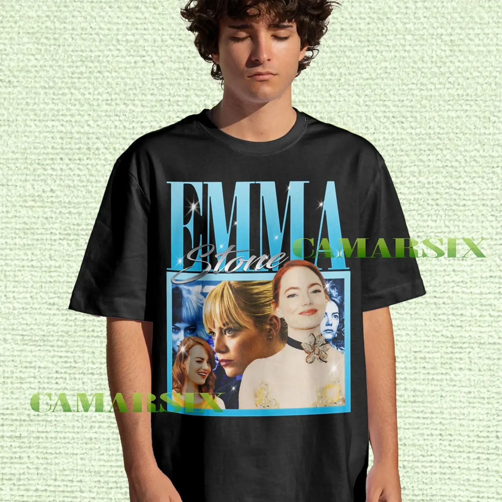 EMMA STONE Vintage T Shirt Homage Fan Retro 90s Sweater Merch  vintage Washed Casual Stylish Breathable Unisex designer clothes
