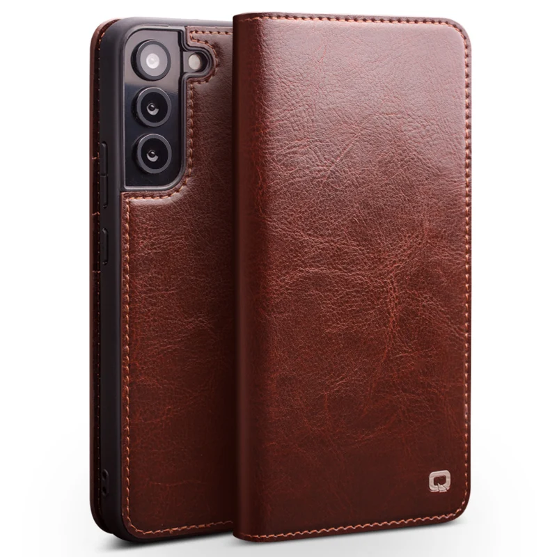 

Luxury Genuine Leather Phone Cover Case For Samsung Gaxaly S24 S23 S22 Plus Ultra Stylish Handmade Flip Case With Card Slots