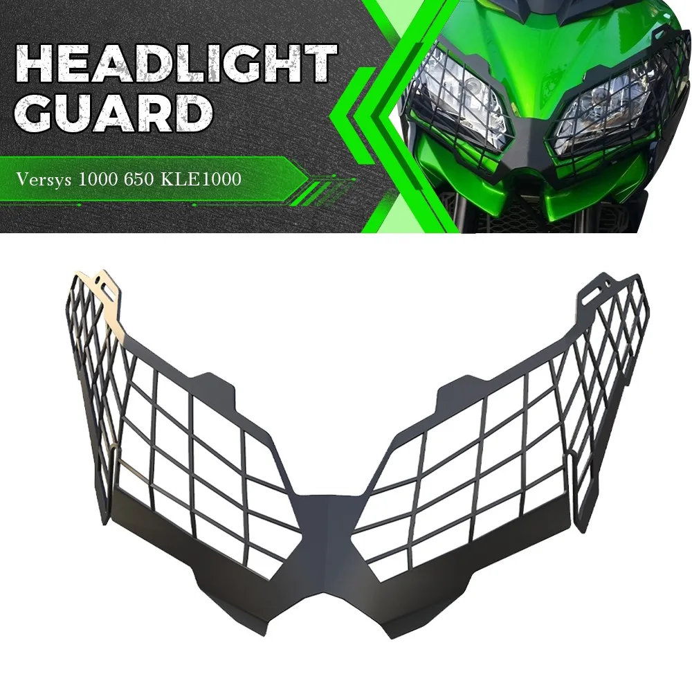 For Kawasaki Versys 650 1000 KLE1000 Ninja 300 R Motorcycle Front Headlight Head Light Guard Protector Cover Protection Grill