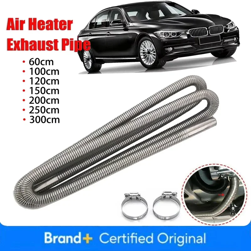 

60cm 100cm 120cm 150cm 200cm 250cm 300cm Air Diesel Parking Heater Stainless Steel Exhaust Pipe Tube Gas Vent Hose Car Truck VAN