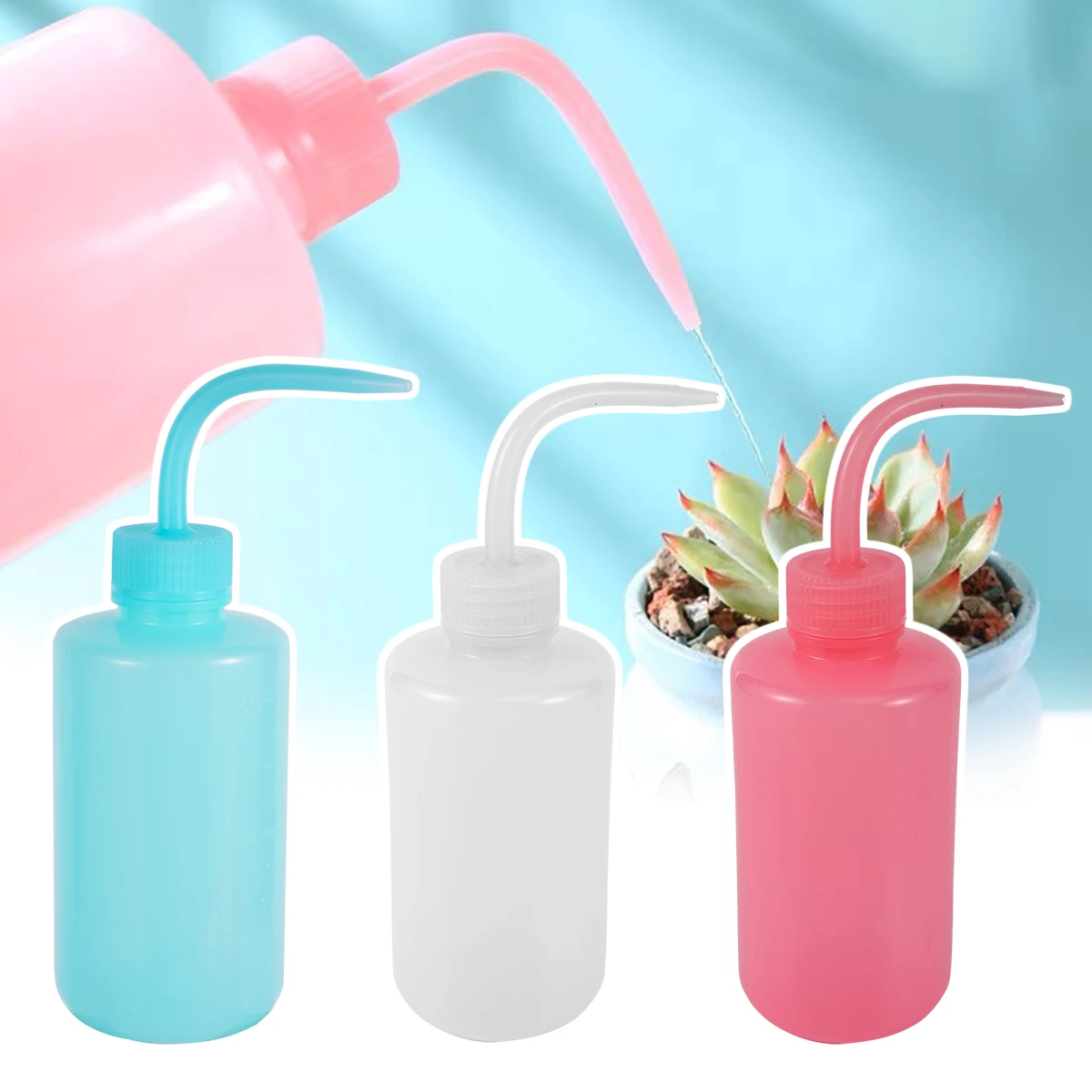 150/250/500ml Squeeze Watering Cans Bonsai Potted Succulent Targeted Watering Spray Bottle Lab/Makeup Elbow Cleaning Bottle