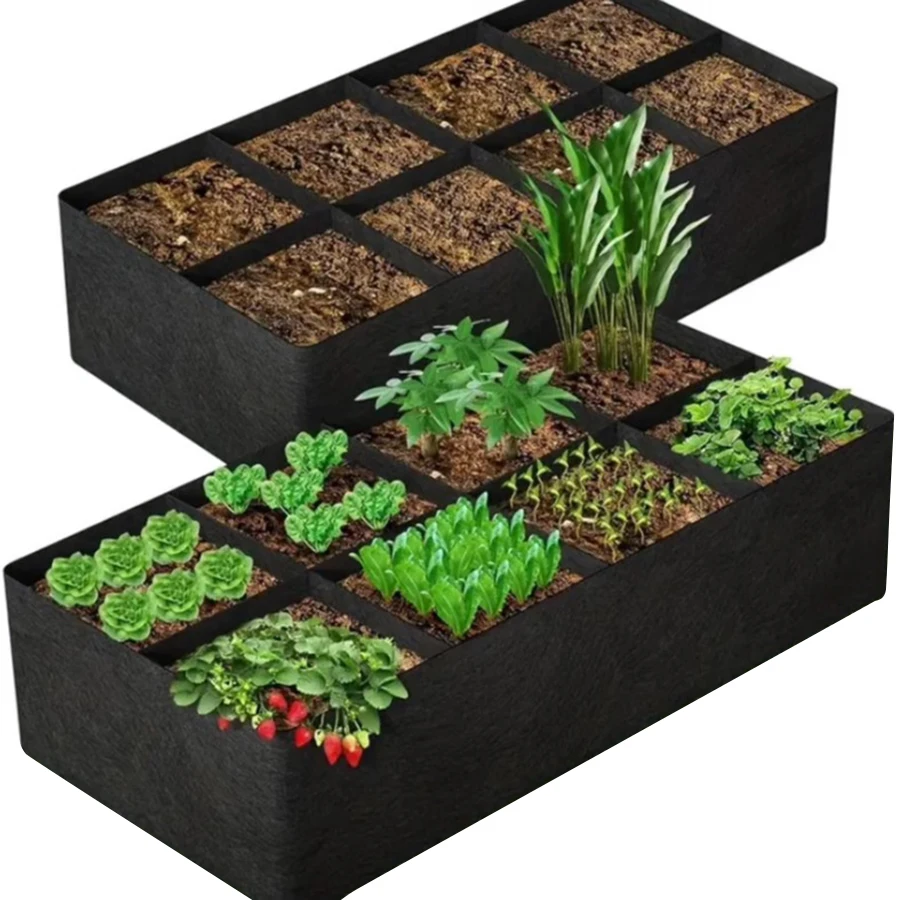 8 Grids 120cm Fabric Plant Grow Bag Garden Durable Thicken Vegetable Flower Planting Box Outdoor Horticultural Cultivation Tools