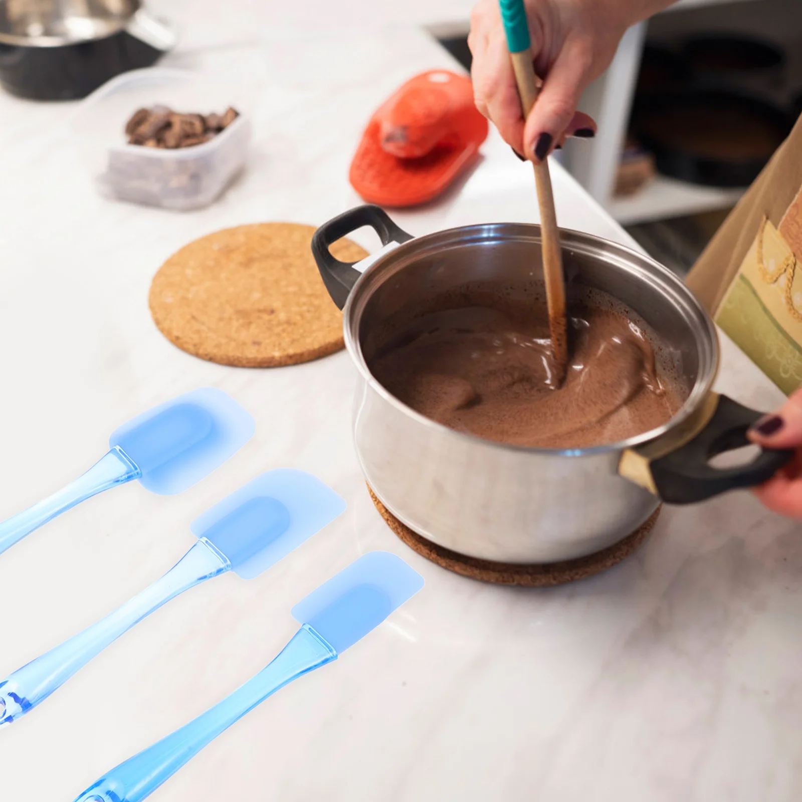 

3Pcs Silicone Cake Spatula Set Lightweight Baking Cream Scraper Butter Icing Smoother Tools Silicone Cake Spatula