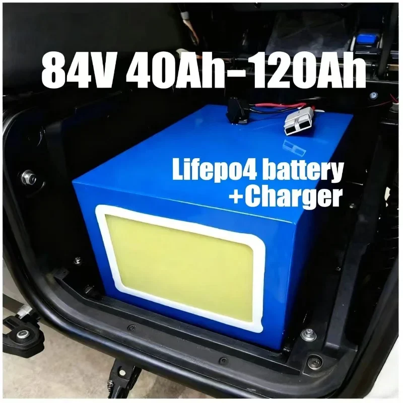 

Литиевая батарея LiFePo4 84 В, 40 Ач/50 Ач/60 Ач/100 Ач/80 Ач с 28S BMS для инвертора EV, мотоцикла, 28S, аккумулятор с зарядным устройством