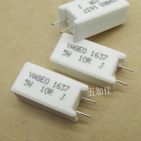 Résistances verticales en céramique de Taiwan, 10-100 pièces, SQM500JB-10R 5W10RJ 5W 10R 5%