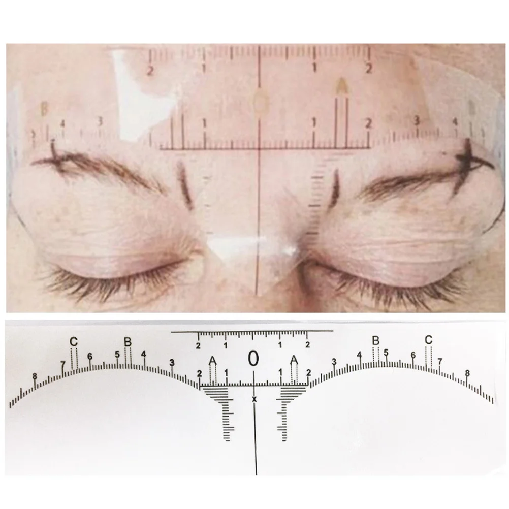 100 قطعة مسطرة الحواجب المنحنية المشكل أداة دقيقة احترافية Microblading قياس الشفاه الفرجار #6