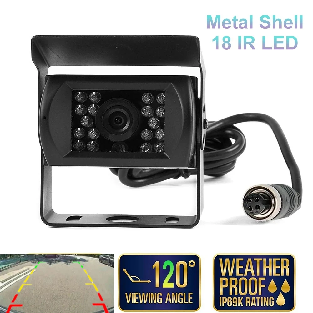 4-Pin Bus Truck Vehicle Backup Cameras, Waterproof IR Night Vision Wide Angle Rear View Camera for Bus/RVS/Trailer/Van