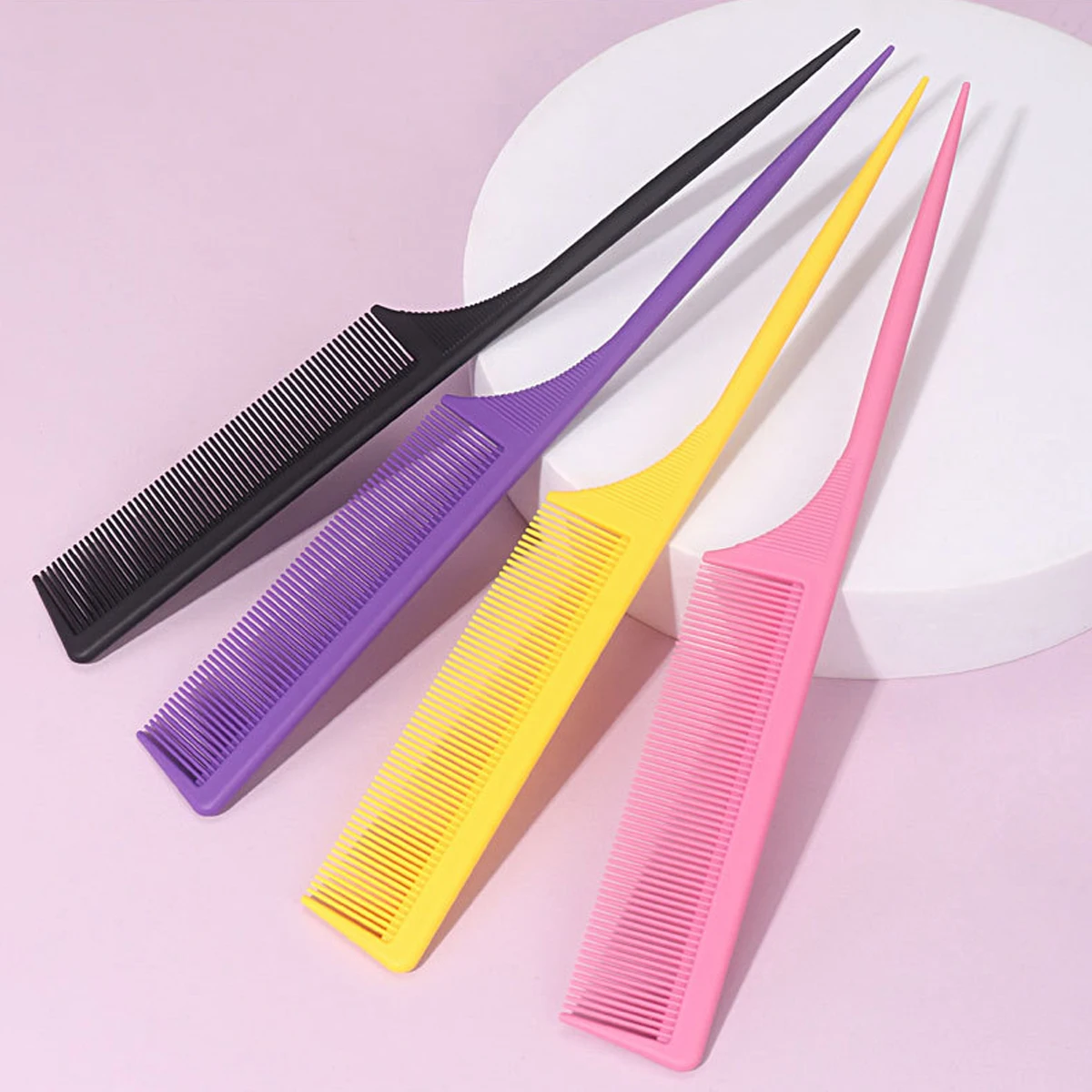 

Professional pointed tail comb set, fine comb teeth smooth and not hooked, anti slip handle, special for real hair wigs