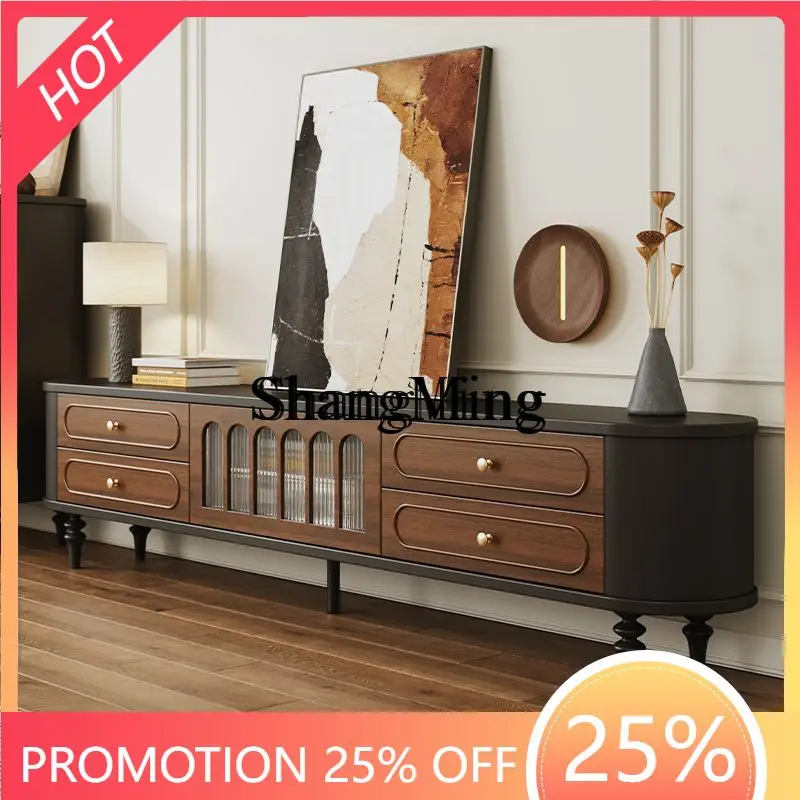 

FG красивый ретро шкаф для телевизора у стены, высокое хранилище, средний антикварный напольный журнальный столик из массива дерева, комбинированный шкаф