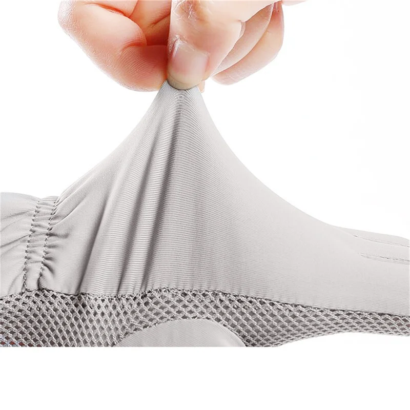 قفازات واقية من الشمس مضادة للأشعة فوق البنفسجية للنساء ، حرير ثلجي ، شبكة رقيقة ، تنفس ، يمكن فتحها ، قيادة بأطراف الأصابع ، أزياء السيدات ، الصيف #6