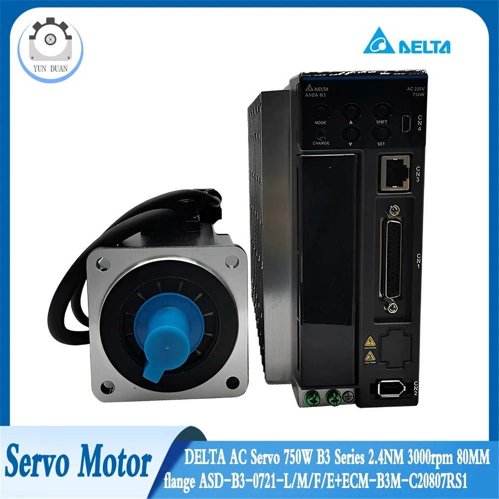 

DELTA AC Servo 750W B3 Series 2.4NM 3000rpm 80MM flange ASD-B3-0721-L/M/F/E+ECM-B3M-C20807RS1 24bit CANopen,RS-485,EtherCAT