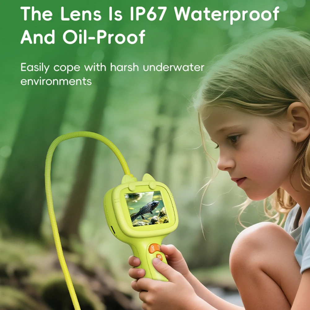 Borescope Snake Camera 2.4 Inch Screen Nature Exploration Inspection Camera 2MP Science Gifts for Camping Nature Exploration
