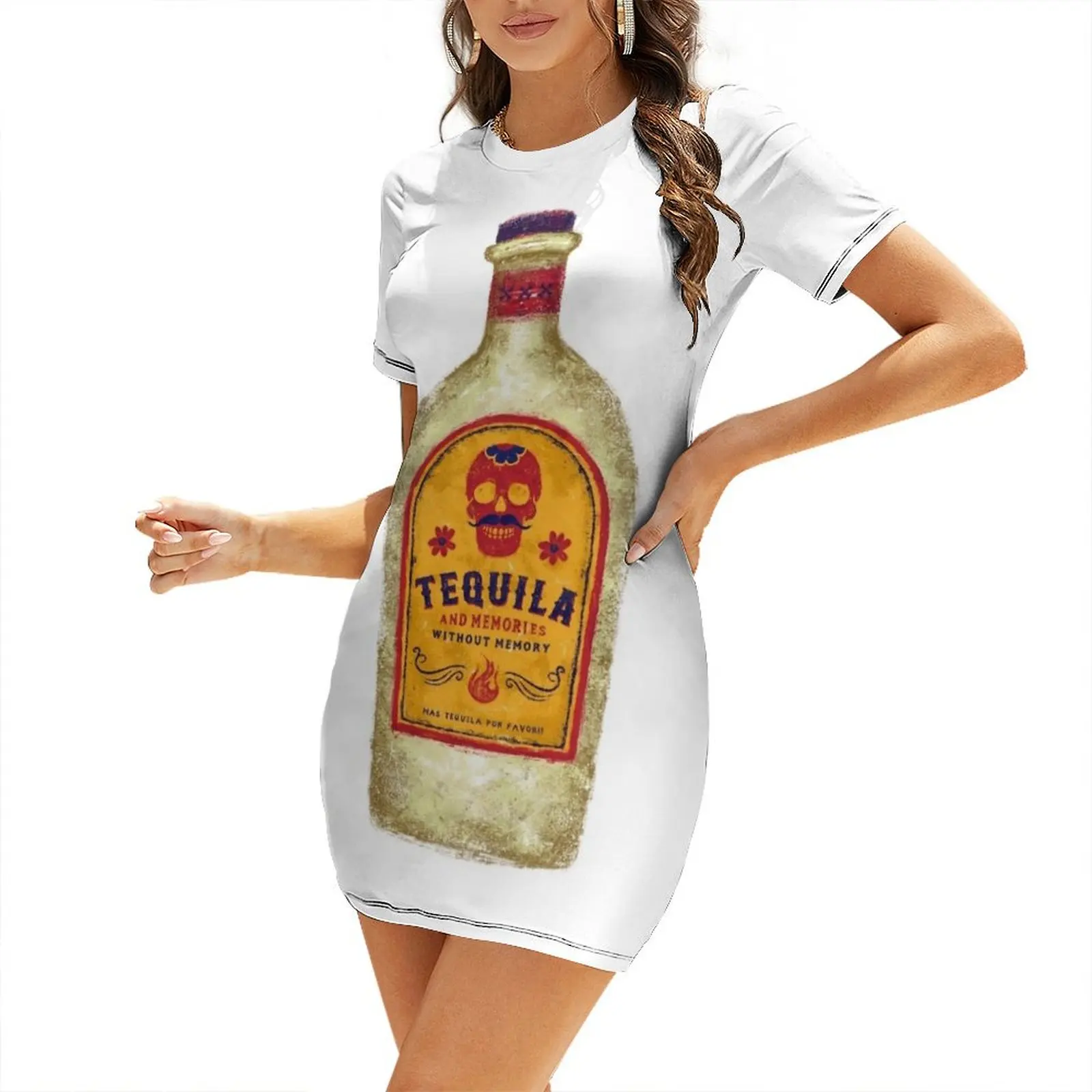 

TEQUILA Short Sleeved Dress Woman fashion elegant women's dresses sale summer women's suit dresses summer