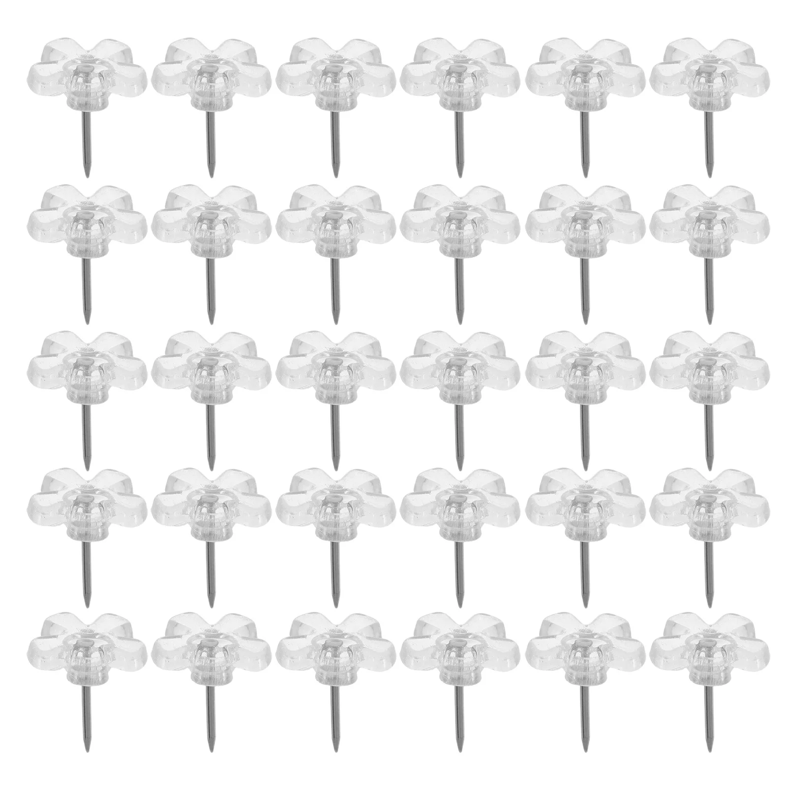 200Pcs Transparent Flower Push Pins Plastic Thumbtacks for Cork Board Photo Map Note Pin Office Desk Accessories