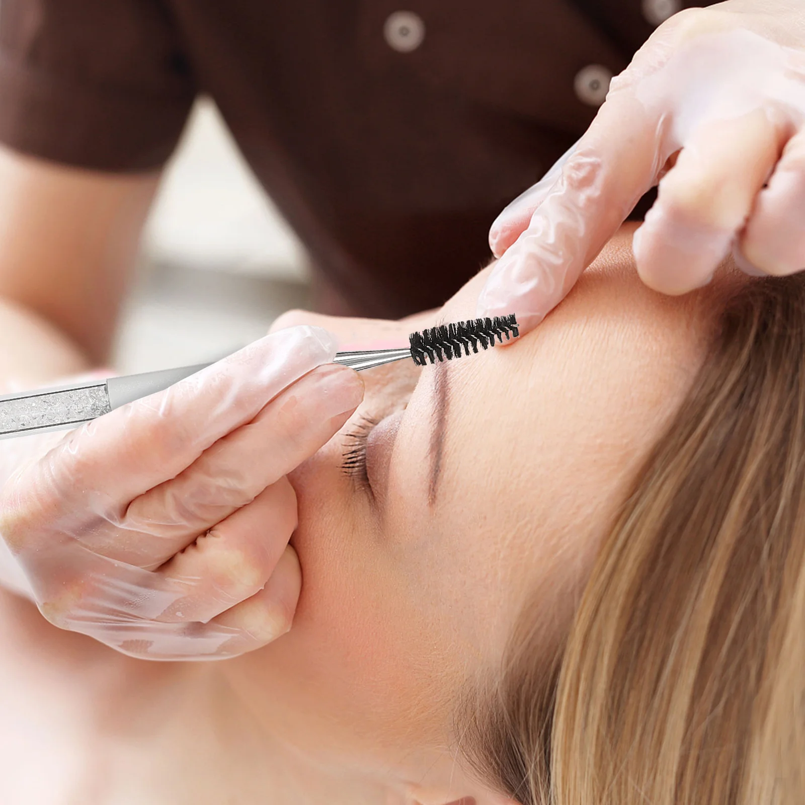 2Pcs Eyelash Brush Eyebrow Spoolie Makeup Tool Lash Comb for Eyelash Extensions Brow Care Lash Brush Mascara Wands