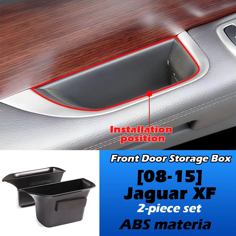 Storage Box for Jaguar XF X250 2008-2015 Front Door Side Insert Organizer Box Cars Accessories Interior Phone Card Placement